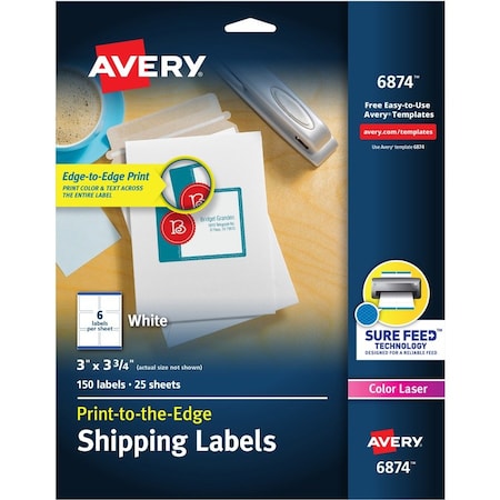 Avery Label, Color, 3X3.75, We, 150 AVE6874